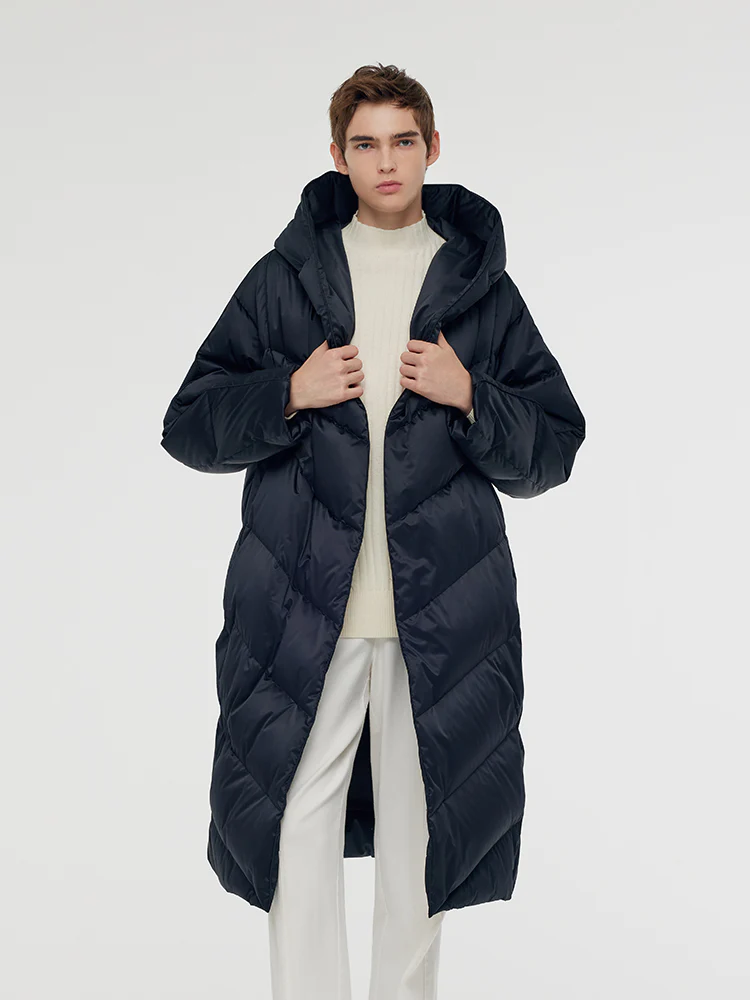 Unisex Hooded Long Goose Down Coat - Image 9