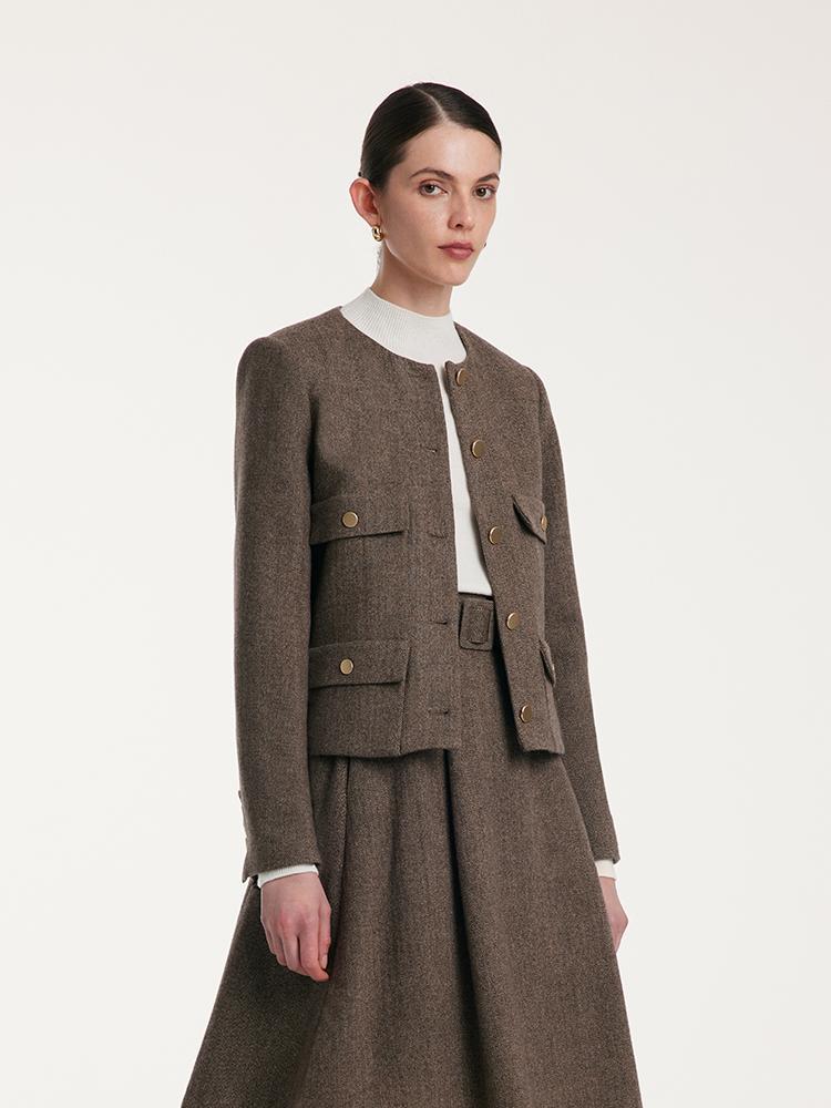 Washable Woolen Classic Women Jacket - Image 5