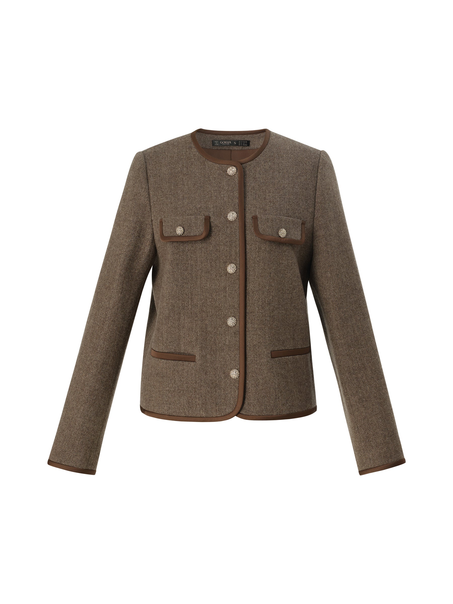 Washable Wool Single-Breasted Women Cropped Jacket - Image 8
