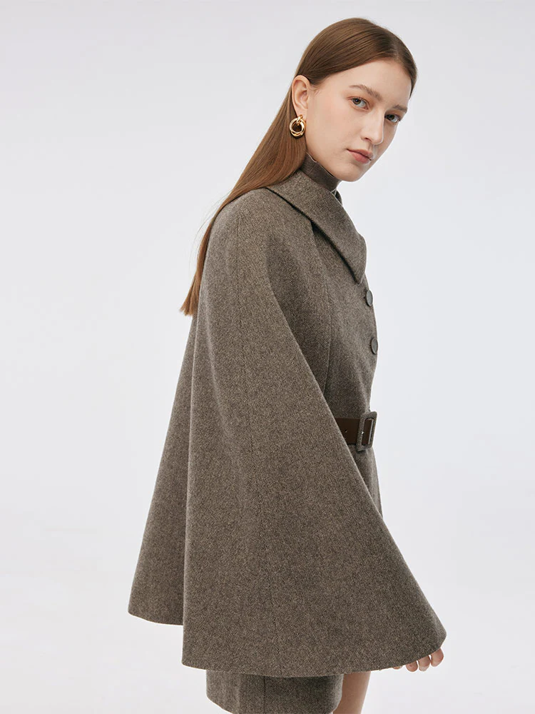 100% Washable Wool Cape And Vest Two-Piece Set - Image 17