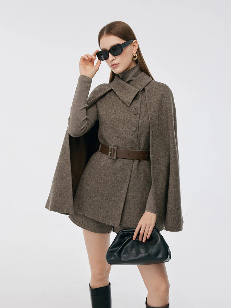 100% Washable Wool Cape And Vest Two-Piece Set - Image 18
