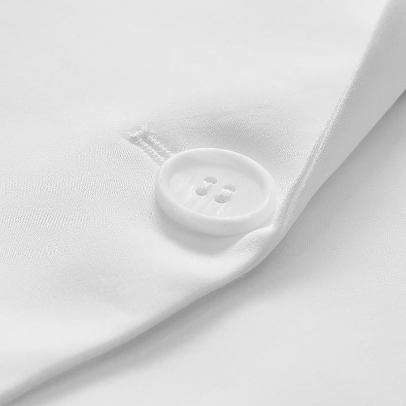 White Triacetate Three Quarter Sleeve Slim Women Blazer - Image 7