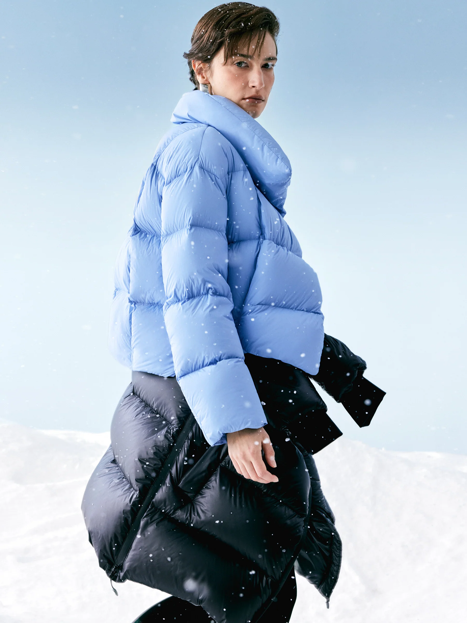 Windproof Lightweight Wide Lapel Goose Down Jacket - Image 4