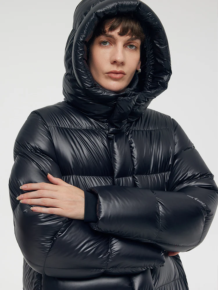 Windproof Warm Hooded Long Goose Down Coat - Image 10