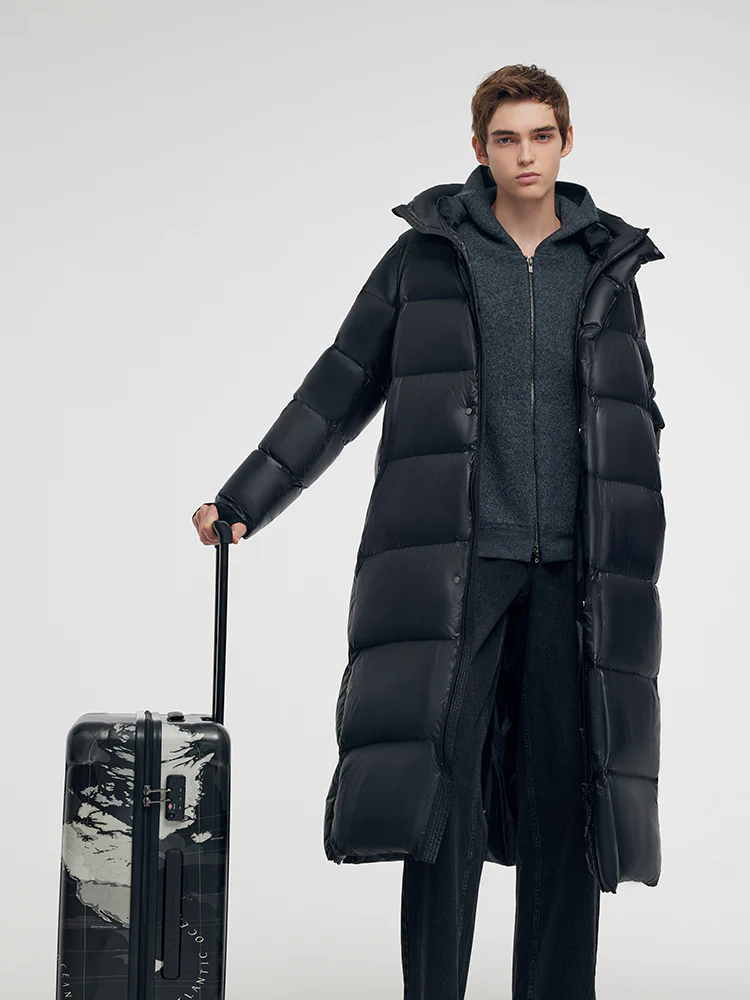 Windproof Warm Hooded Long Goose Down Coat - Image 11