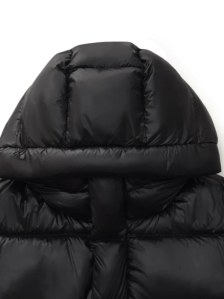 Windproof Warm Hooded Long Goose Down Coat - Image 16