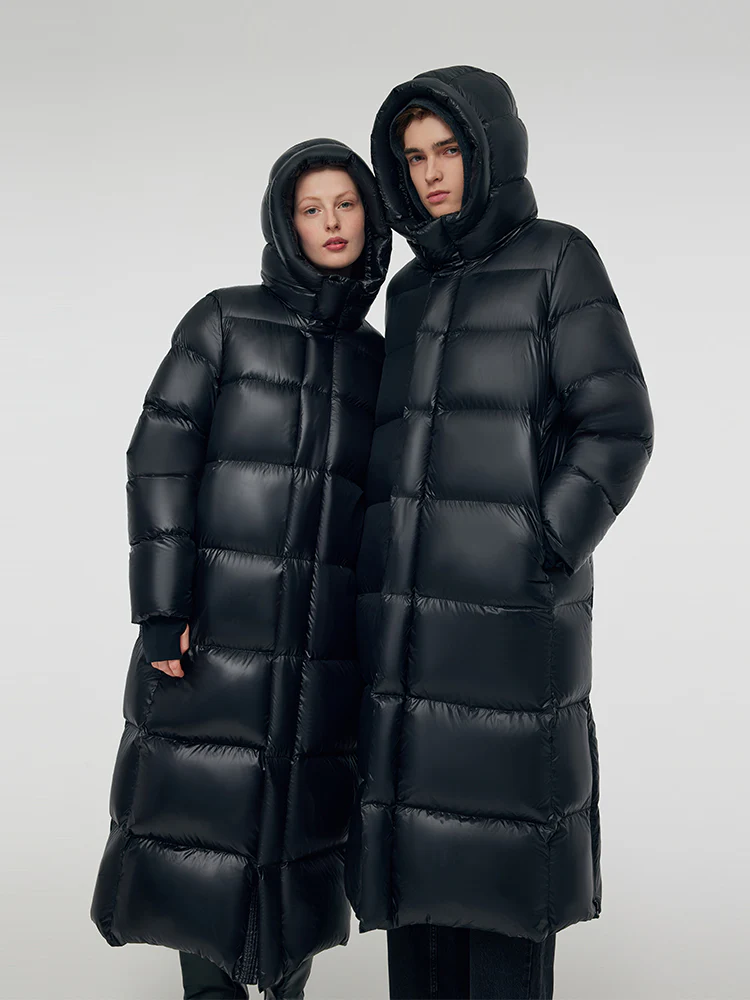 Windproof Warm Hooded Long Goose Down Coat - Image 2