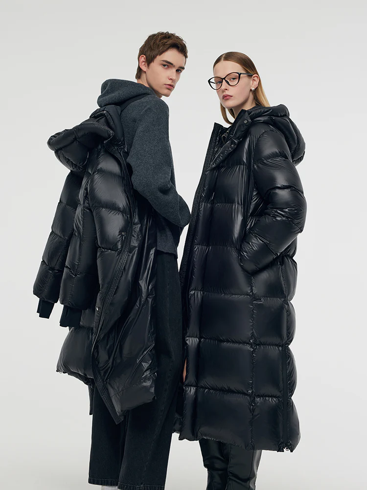 Windproof Warm Hooded Long Goose Down Coat - Image 4