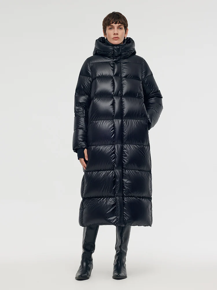Windproof Warm Hooded Long Goose Down Coat - Image 6