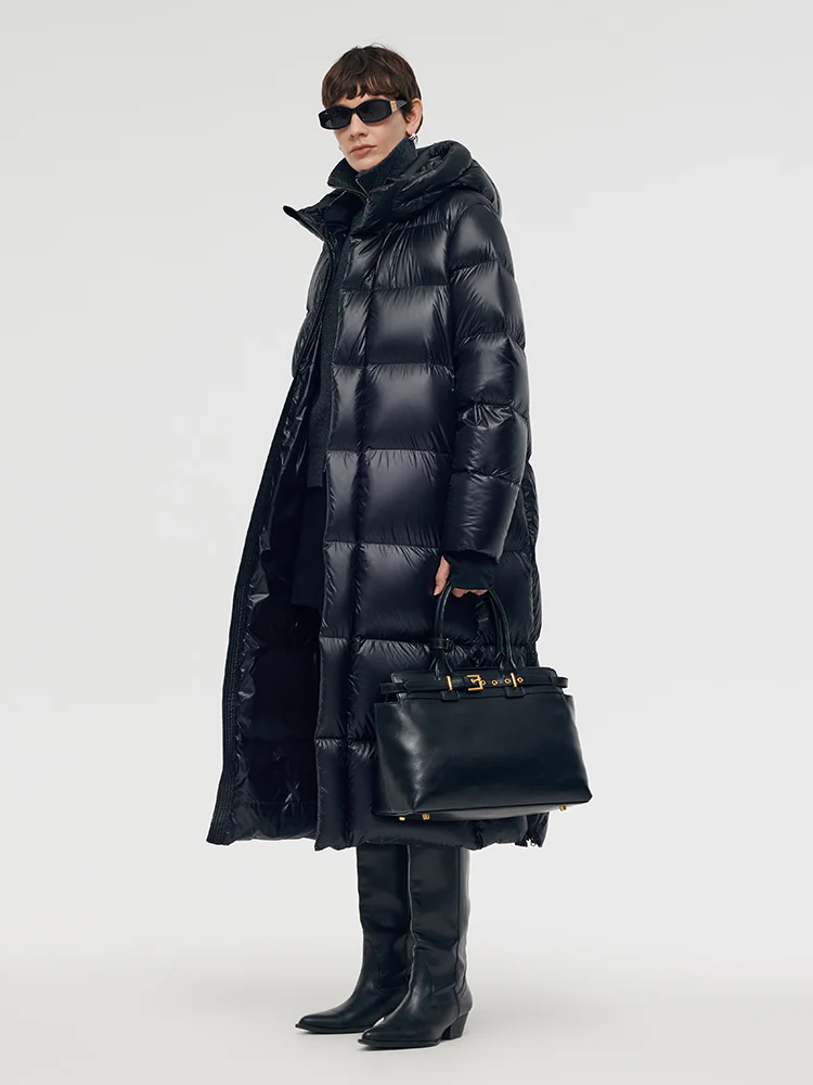 Windproof Warm Hooded Long Goose Down Coat - Image 9
