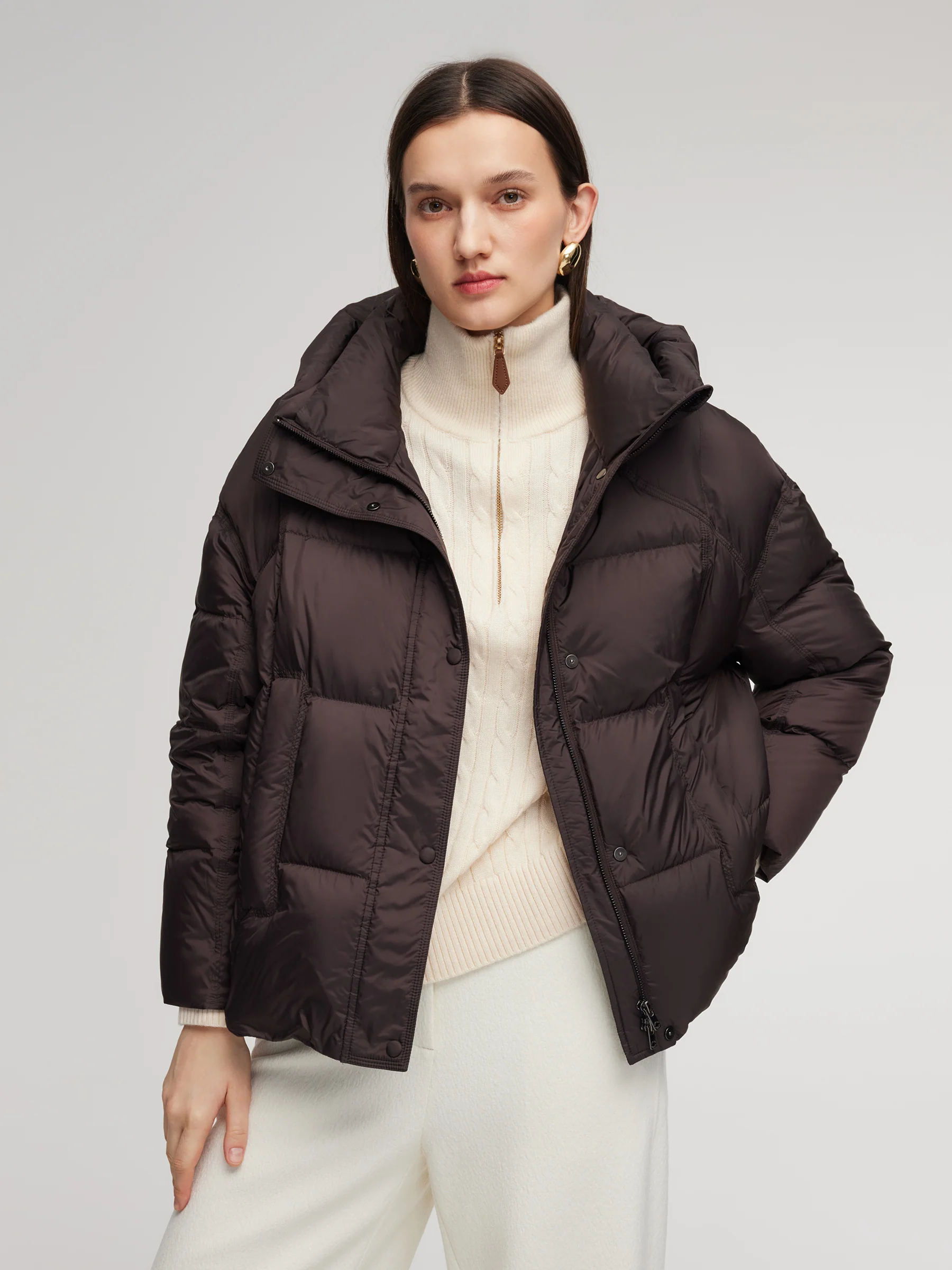 Cocoon Windproof Zip-Up Hooded Goose Down Jacket - Image 2