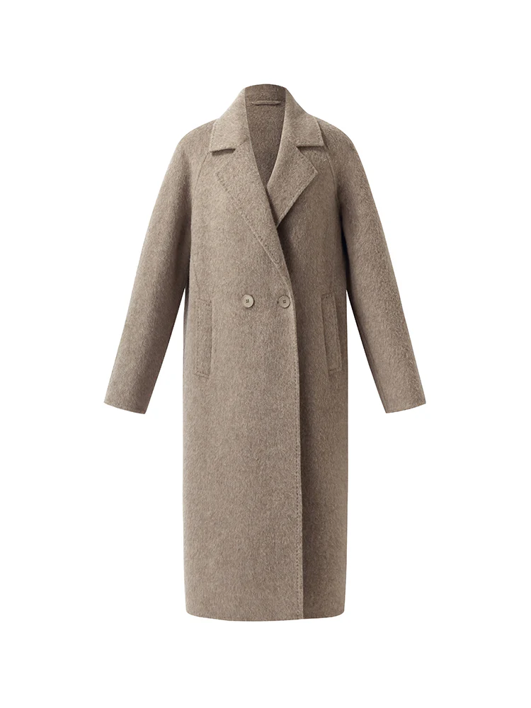 Wool Alpaca Lapel Women Coat - Image 2