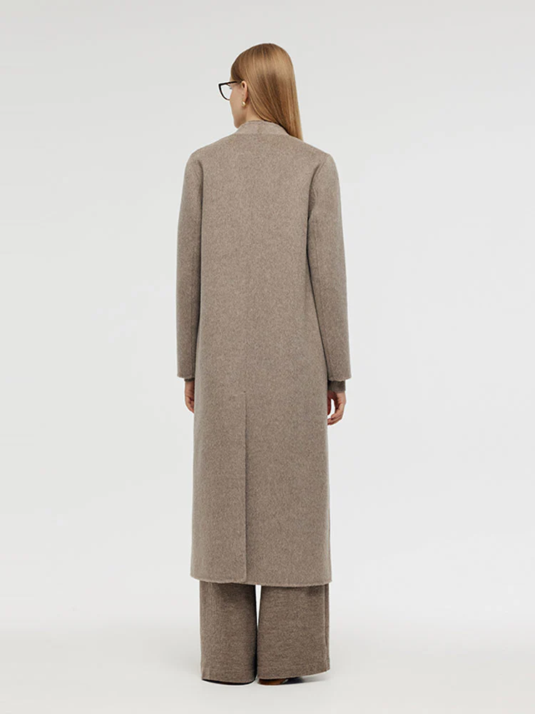 Wool Alpaca Women Overcoat With Scarf - Image 5
