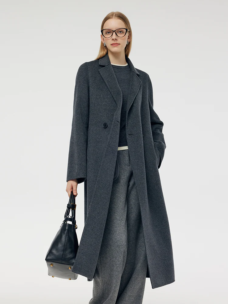 100% Wool Belted Women Overcoat - Image 5