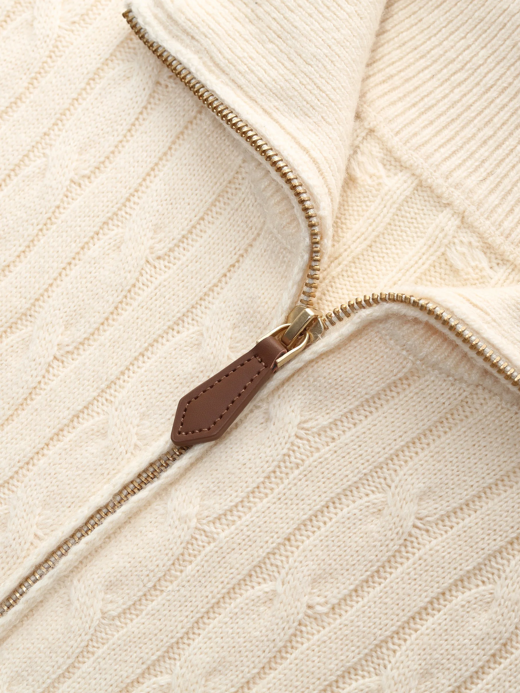 Wool Blend Half-Zip Women Sweater - Image 9