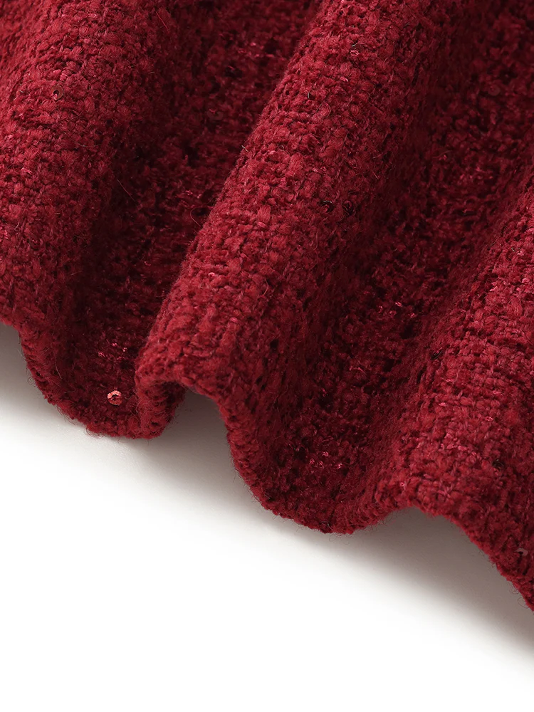 Wool Blend Mini Dress And Knit Top Two-Piece Set - Image 10