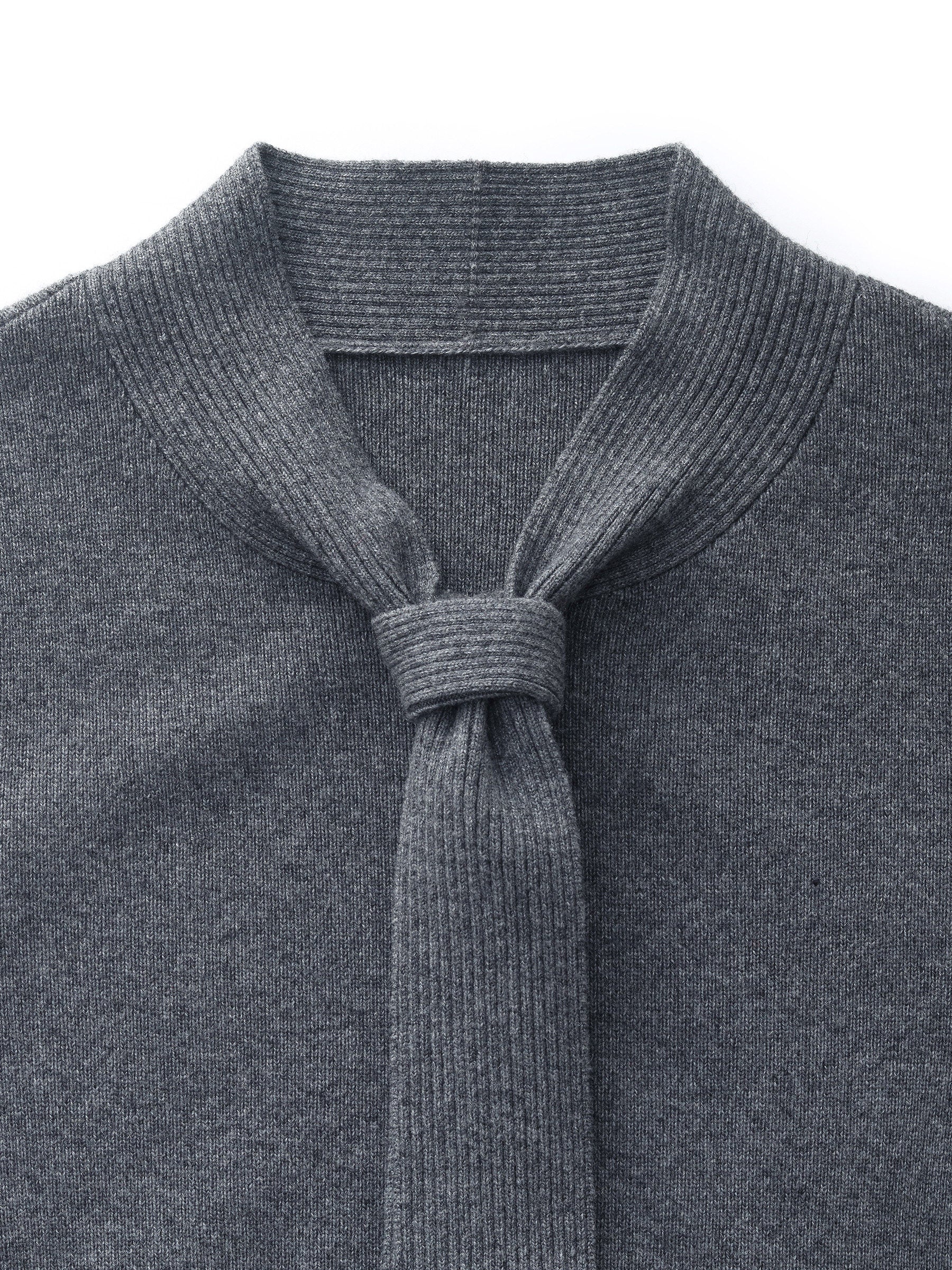 Wool Blend Tie Front Women Knit Top - Image 8
