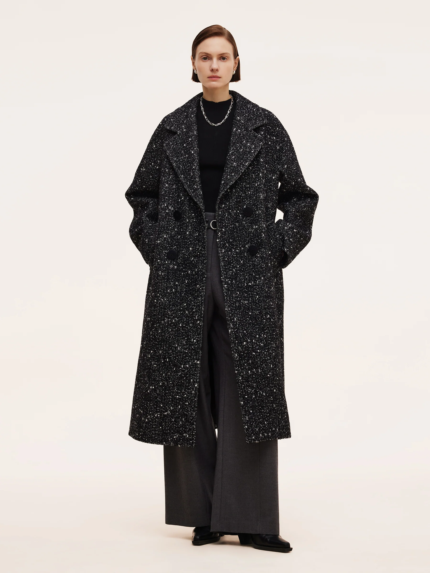 Wool Blend Unisex Oversized Coat - Image 2