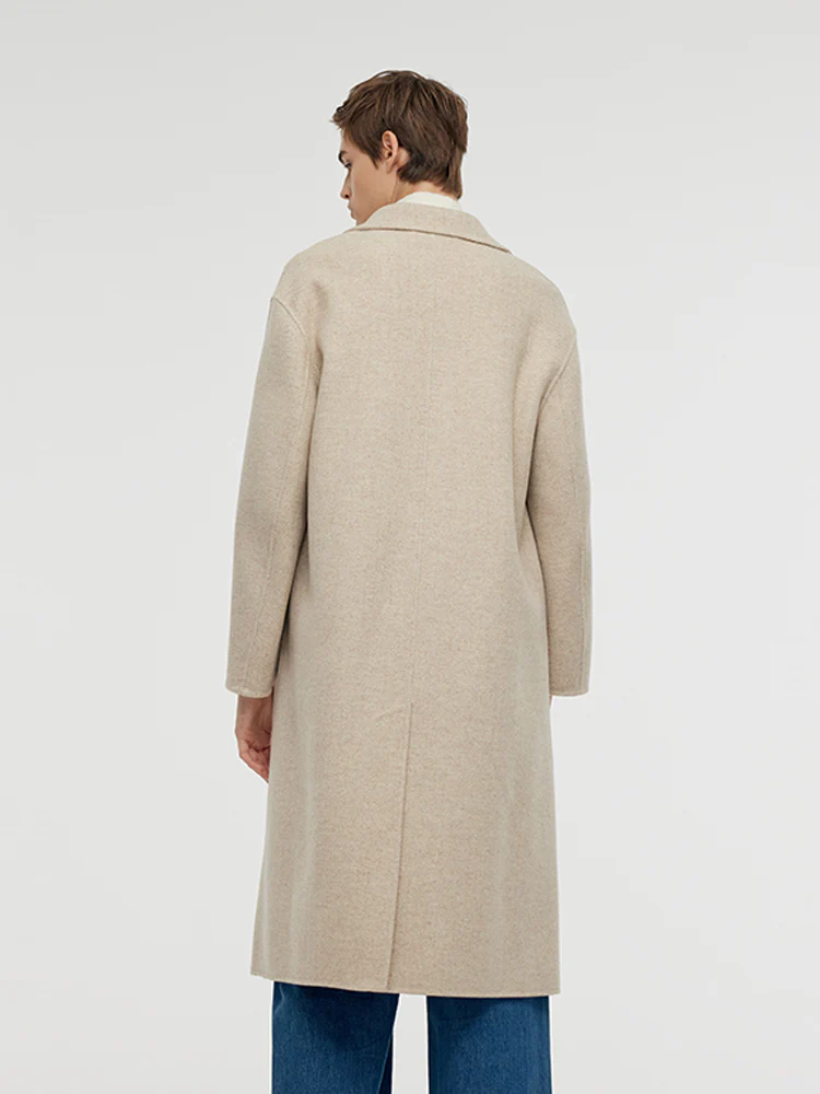 Wool Cashmere Herringbone Double-Faced Unisex Coat - Image 10
