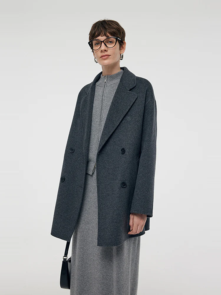 Wool Double-Breasted Women Coat - Image 6
