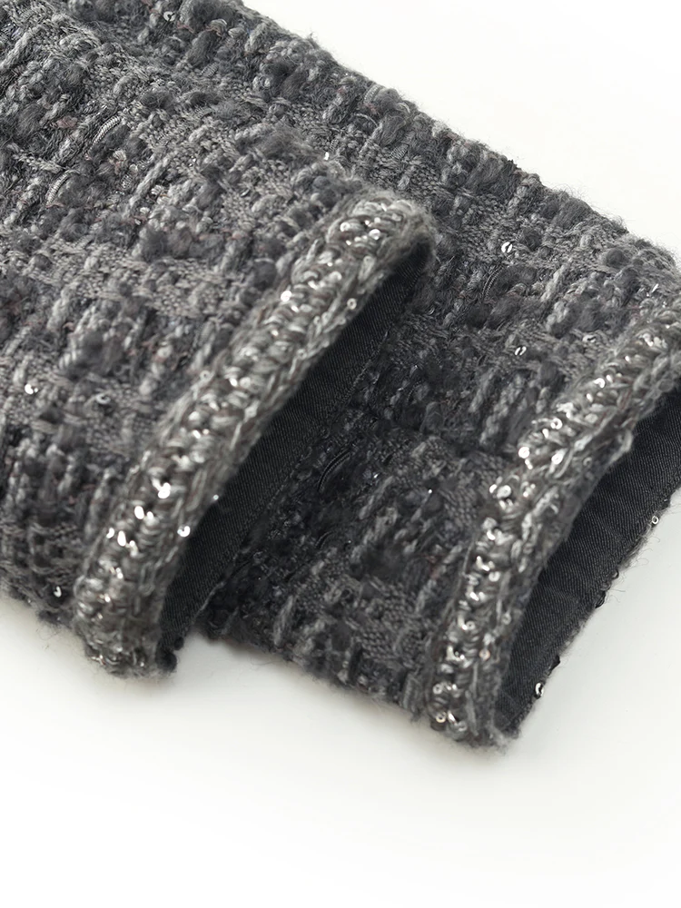Wool Sequins Tweed Women Jacket - Image 8