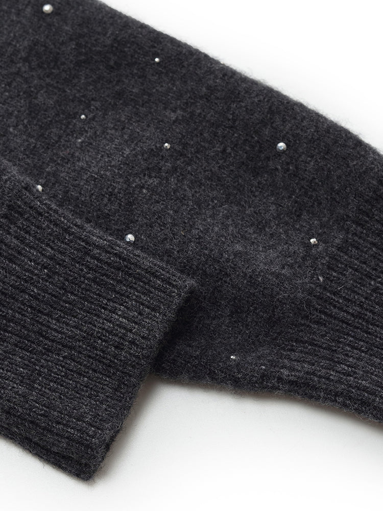 100% Wool Sequins Women Sweater - Image 8