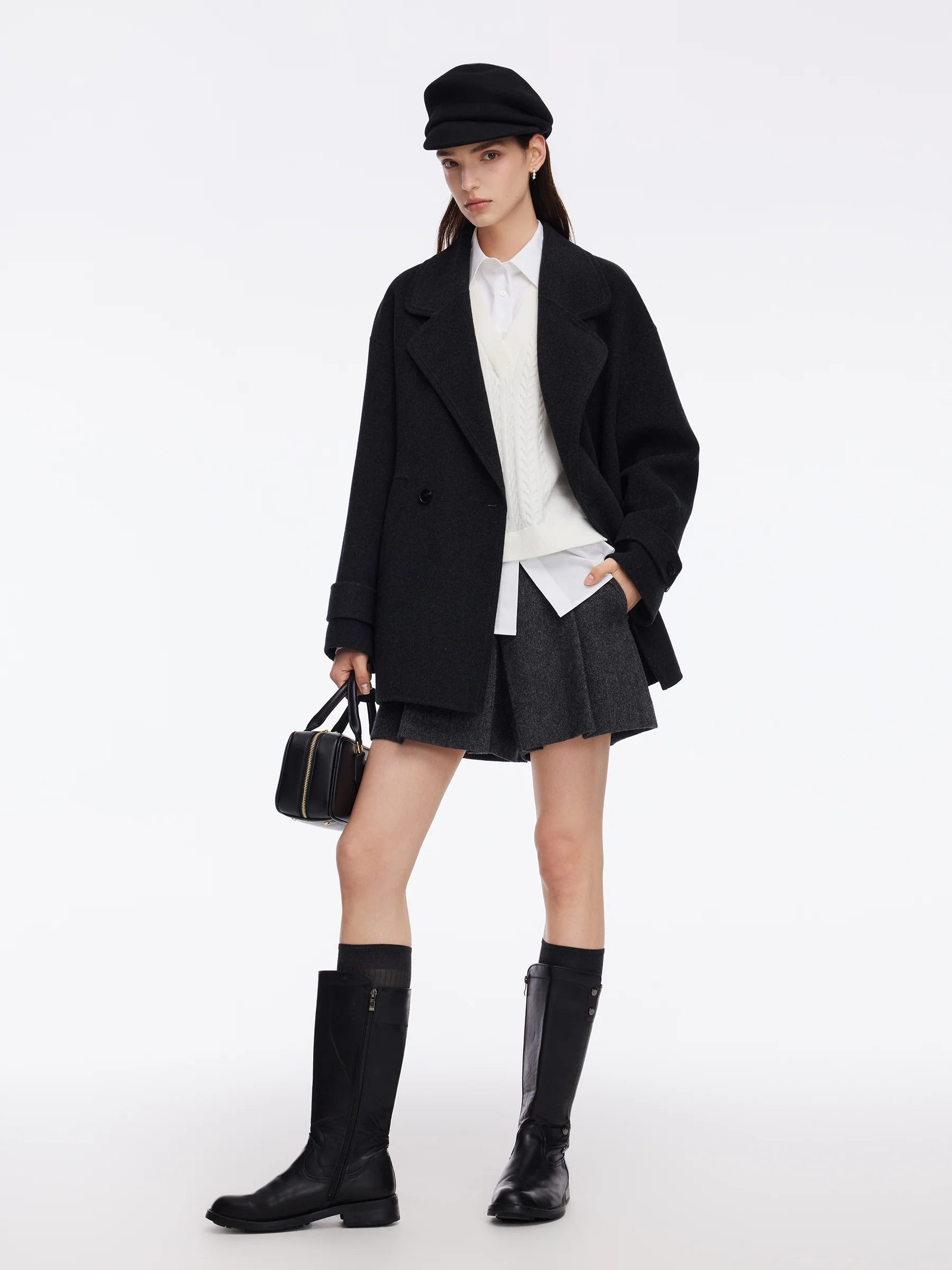 Wool Yak Blend Double-Faced Unisex Coat - Image 2