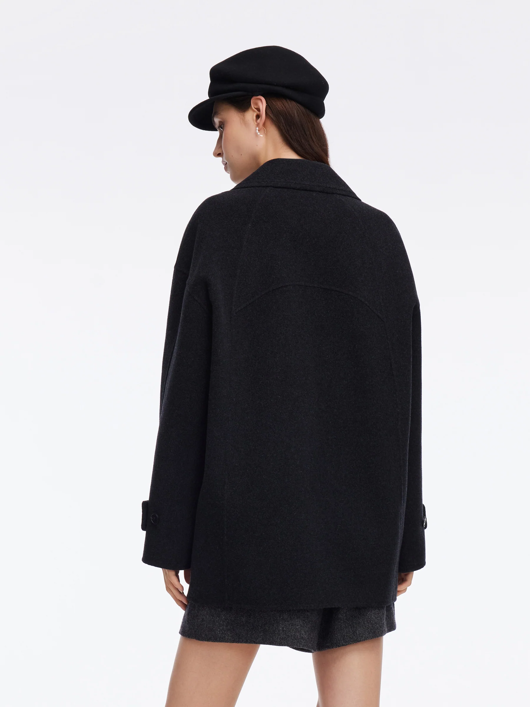 Wool Yak Blend Double-Faced Unisex Coat - Image 4