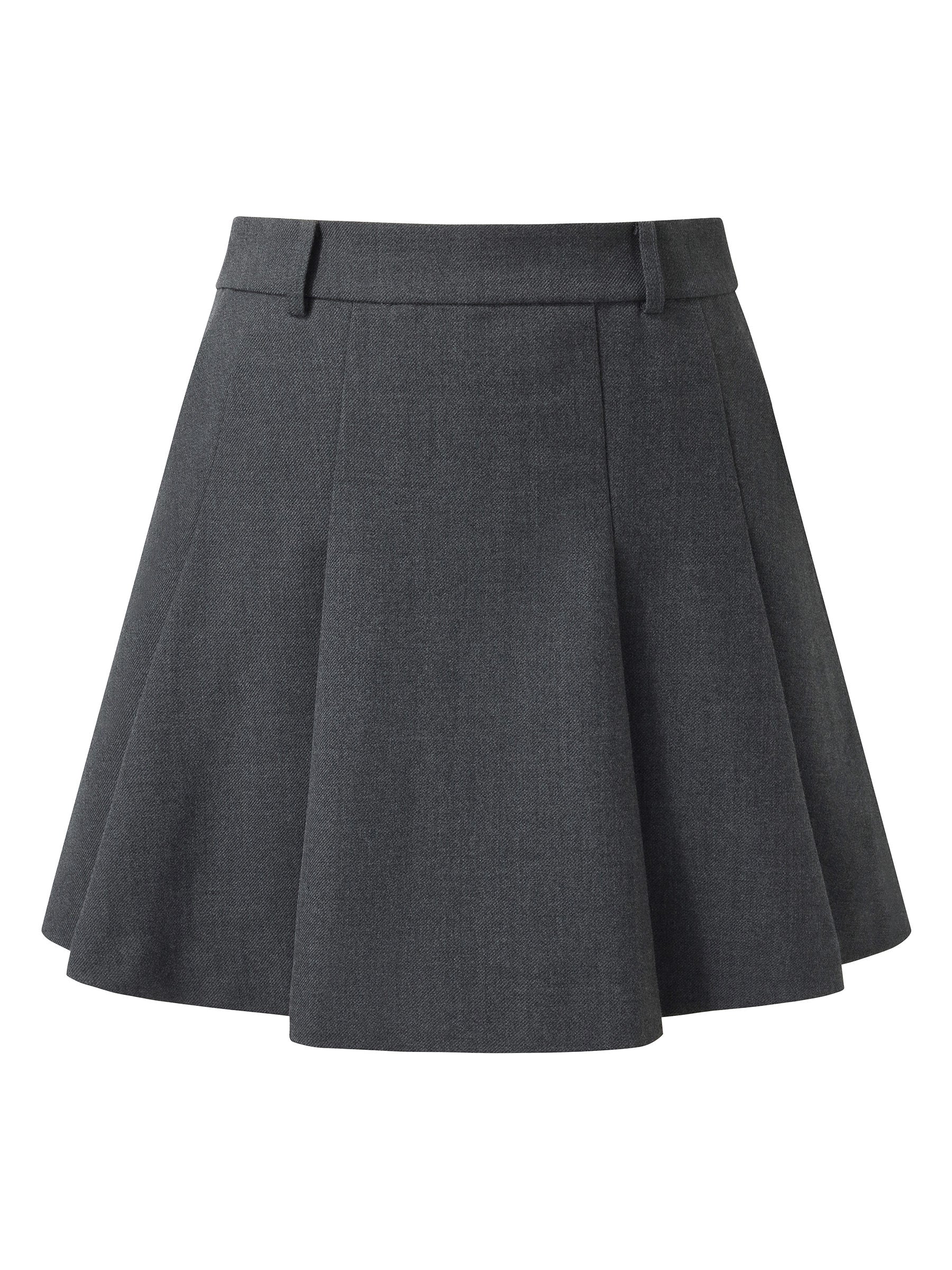 Worsted Wool Blend Pleated A-Line Women Culotte Skirt - Image 6