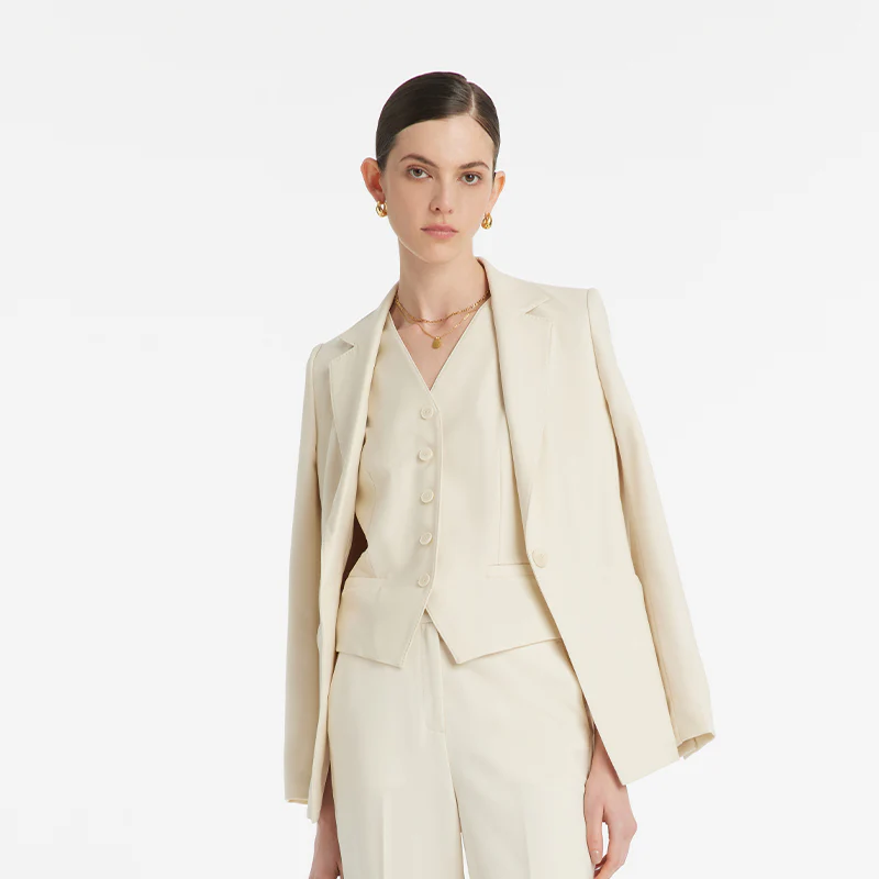 Worsted Wool Single-Breasted Women Vest - Image 13