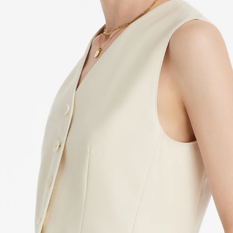 Worsted Wool Single-Breasted Women Vest - Image 16