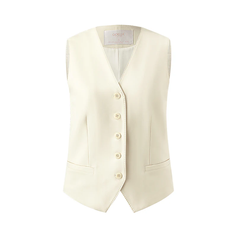Worsted Wool Single-Breasted Women Vest - Image 17
