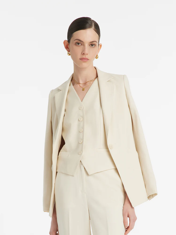 Worsted Wool Single-Breasted Women Vest - Image 5