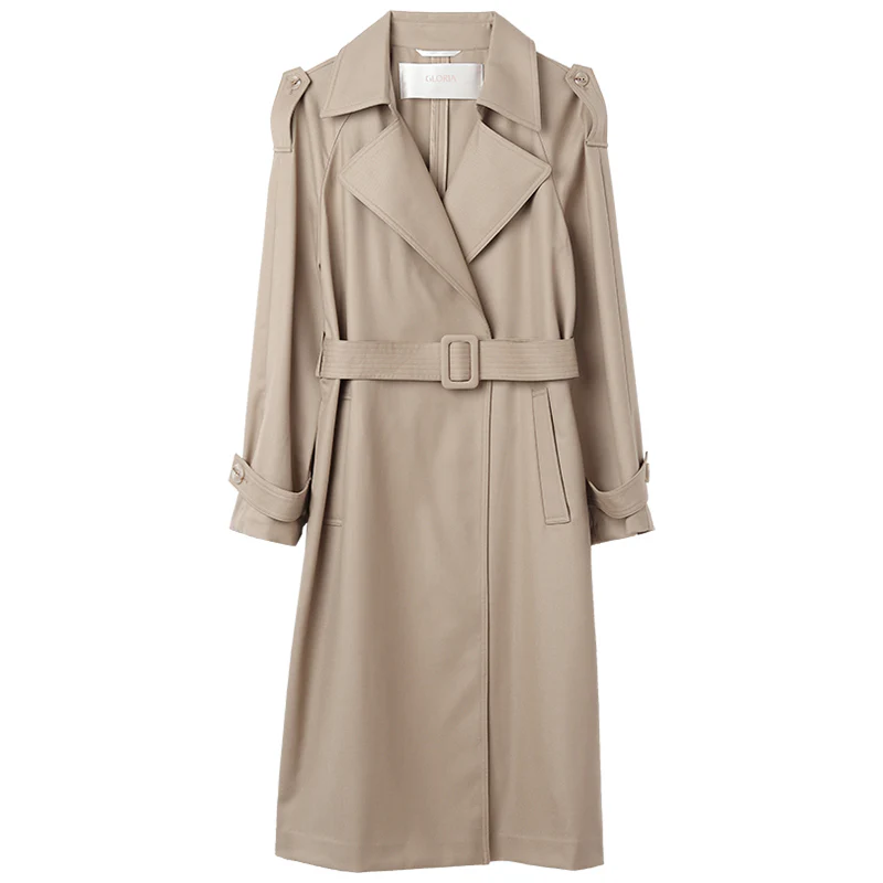 Worsted Woolen Double-Breasted Trench Coat - Image 8