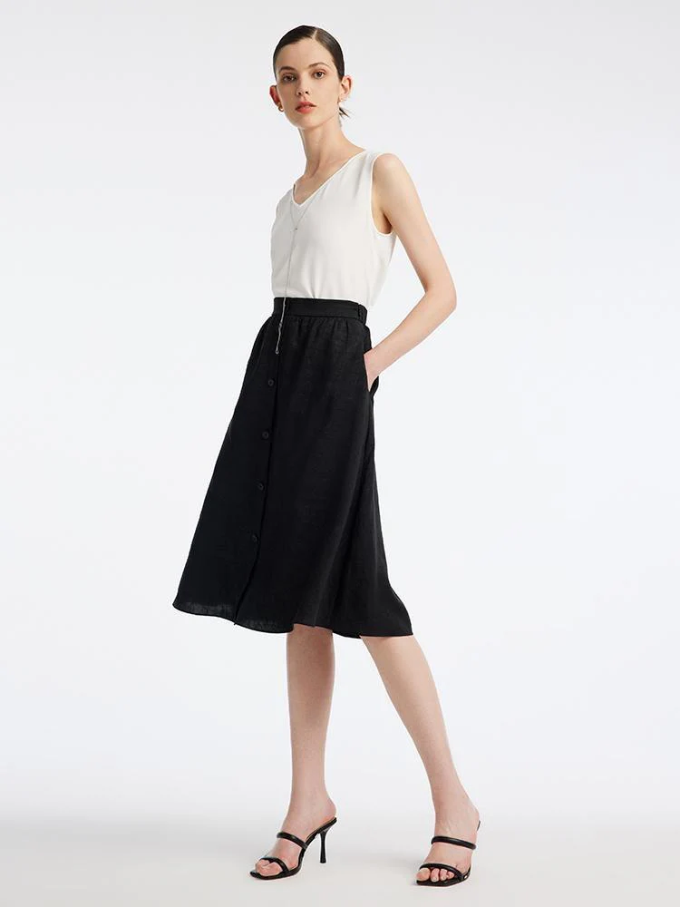 Xiang Yun Silk Knee-Length Women Skirt - Image 3