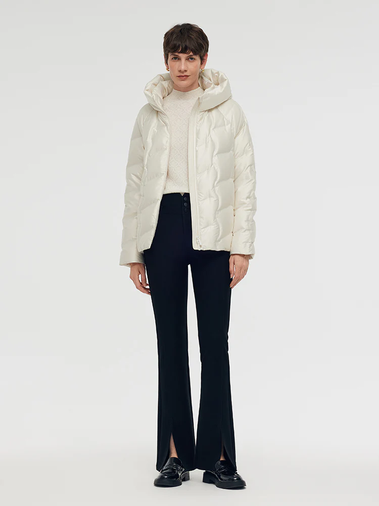 Zip-Up Hooded Goose Down Jacket - Image 2