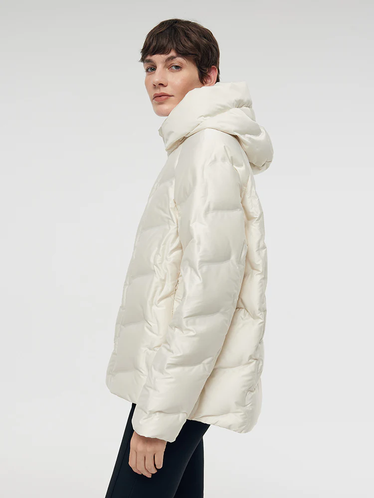 Zip-Up Hooded Goose Down Jacket - Image 4