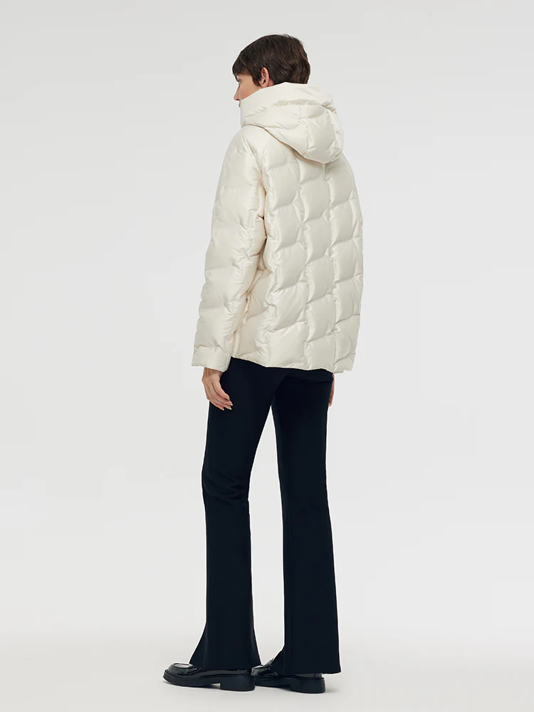 Zip-Up Hooded Goose Down Jacket - Image 5