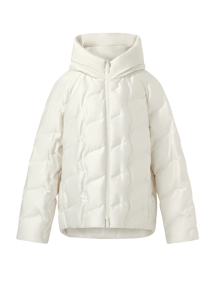 Zip-Up Hooded Goose Down Jacket - Image 7